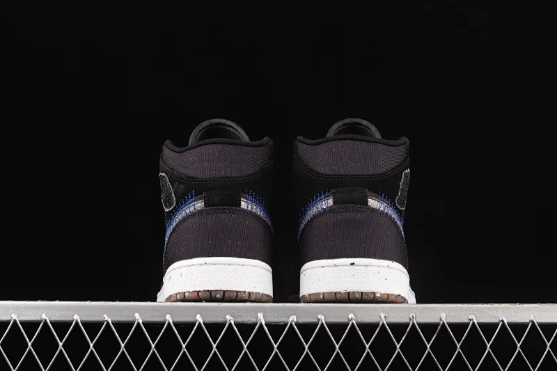 All categories Air Jordan Jordan series basketball shoes Air Jordan 1 Mid Air Jordan 1 Mid Crater AJ1 Joe 1 black multi-color racing blue Zhongbang basketball shoes DM3529-001